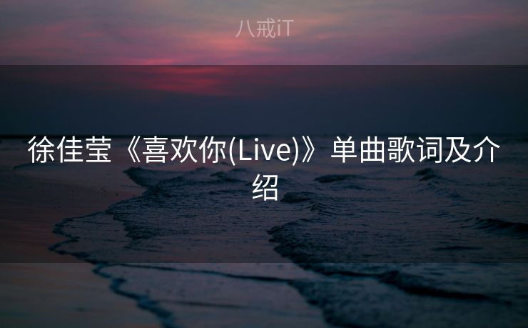 徐佳莹《喜欢你(Live)》单曲歌词及介绍