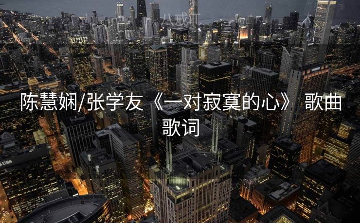 陈慧娴/张学友《一对寂寞的心》 歌曲歌词