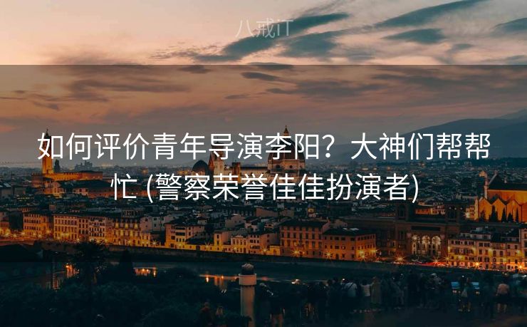 如何评价青年导演李阳？大神们帮帮忙 (警察荣誉佳佳扮演者)