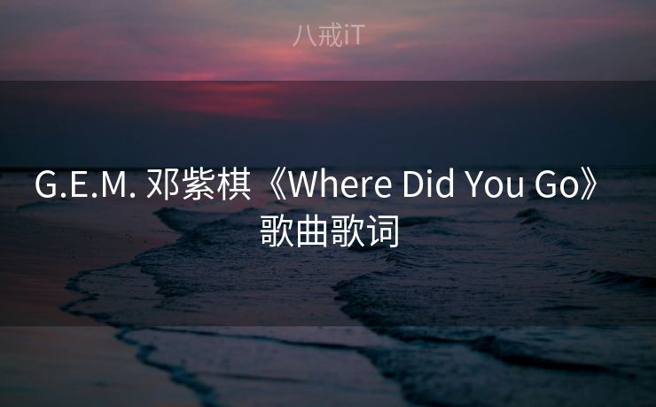 G.E.M. 邓紫棋《Where Did You Go》 歌曲歌词