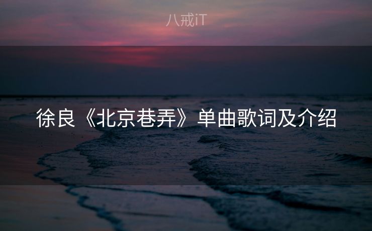 徐良《北京巷弄》单曲歌词及介绍