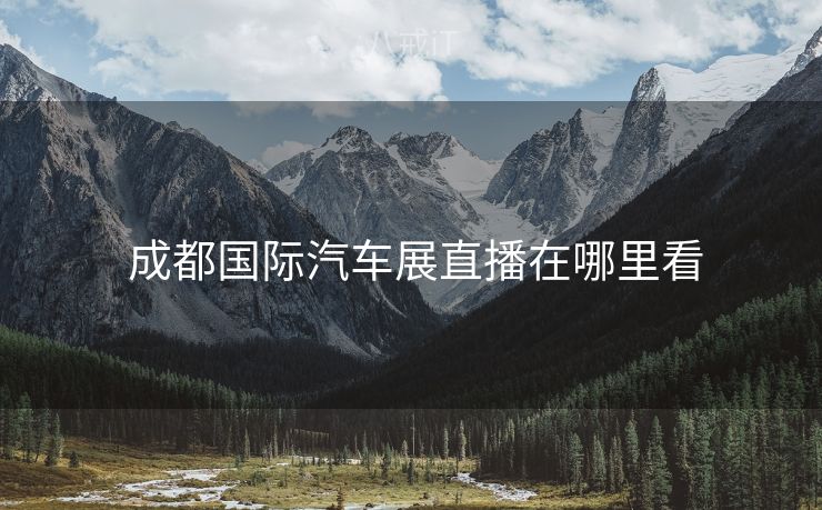  成都国际汽车展直播在哪里看