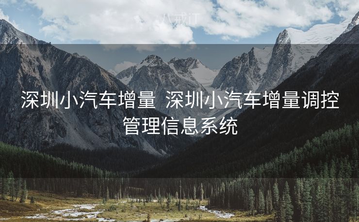 深圳小汽车增量  深圳小汽车增量调控管理信息系统