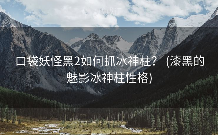 口袋妖怪黑2如何抓冰神柱？ (漆黑的魅影冰神柱性格)
