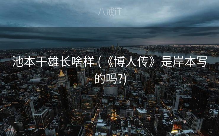 池本干雄长啥样 (《博人传》是岸本写的吗?)
