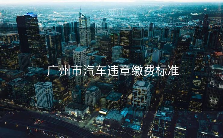  广州市汽车违章缴费标准