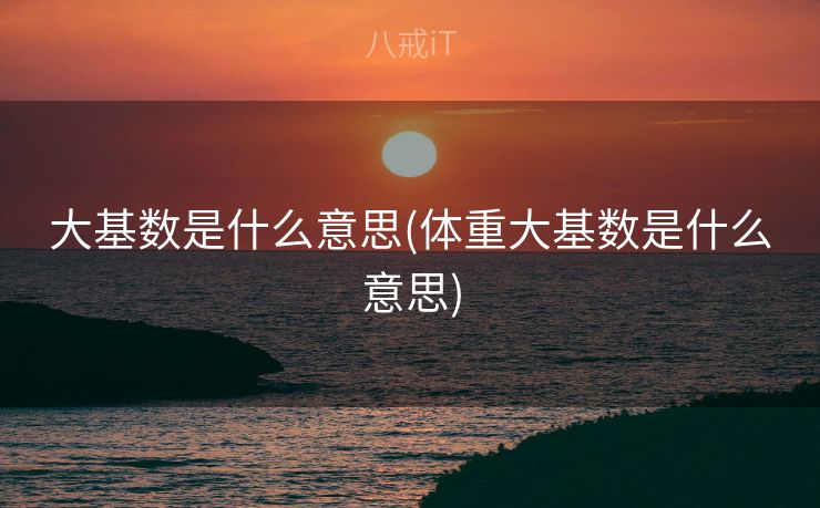 大基数是什么意思(体重大基数是什么意思)