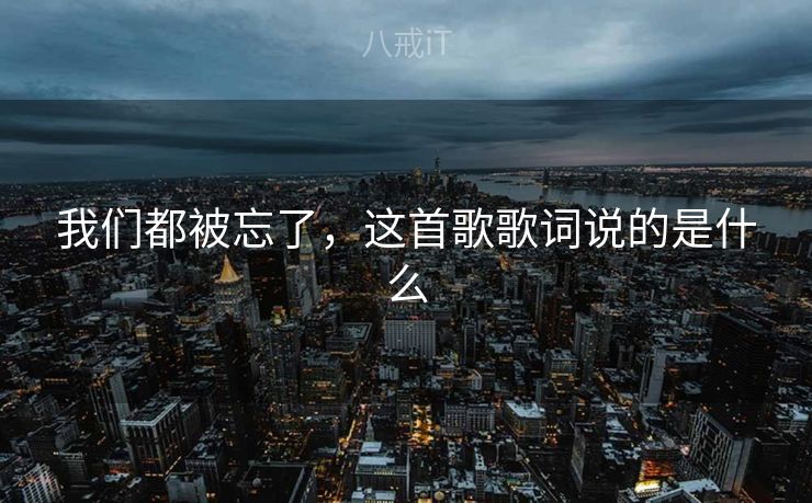 我们都被忘了，这首歌歌词说的是什么