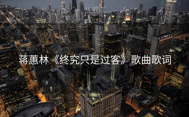 蒋蕙林《终究只是过客》歌曲歌词
