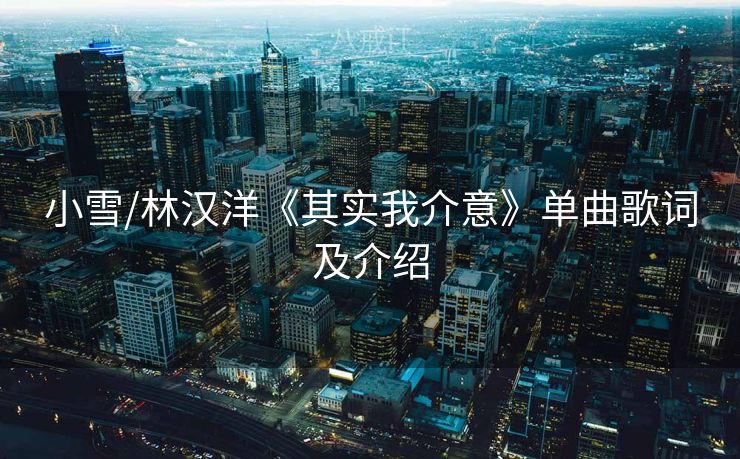 小雪/林汉洋《其实我介意》单曲歌词及介绍