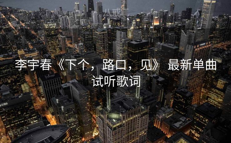 李宇春《下个，路口，见》 最新单曲试听歌词