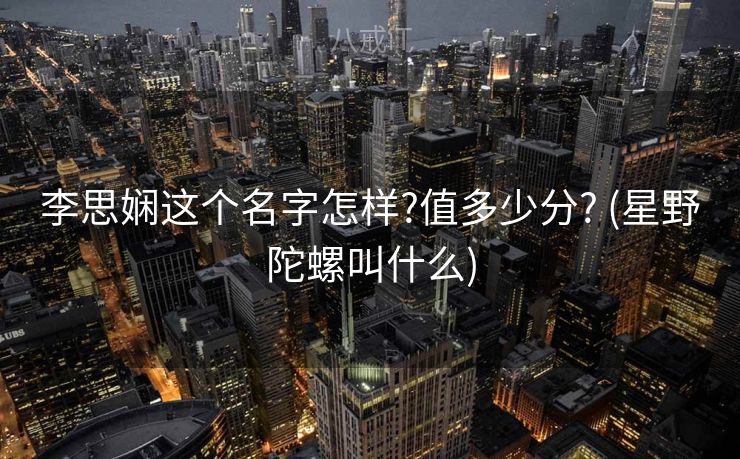 李思娴这个名字怎样?值多少分? (星野陀螺叫什么)