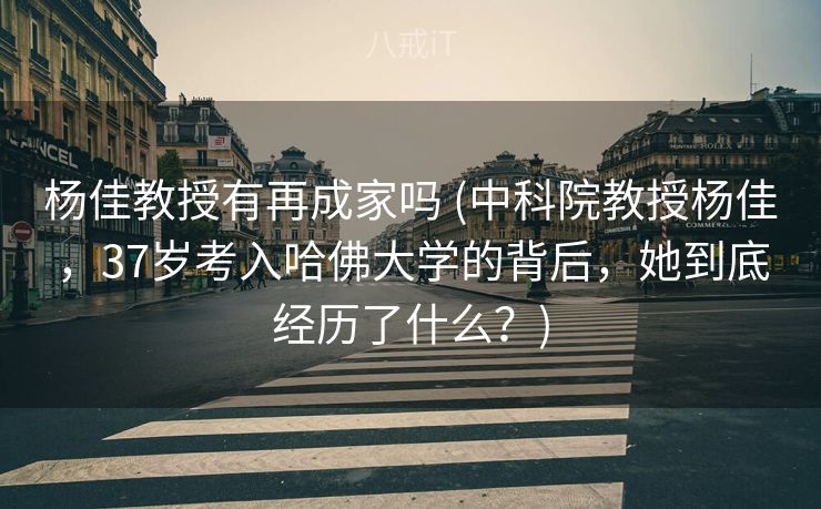 杨佳教授有再成家吗 (中科院教授杨佳，37岁考入哈佛大学的背后，她到底经历了什么？)