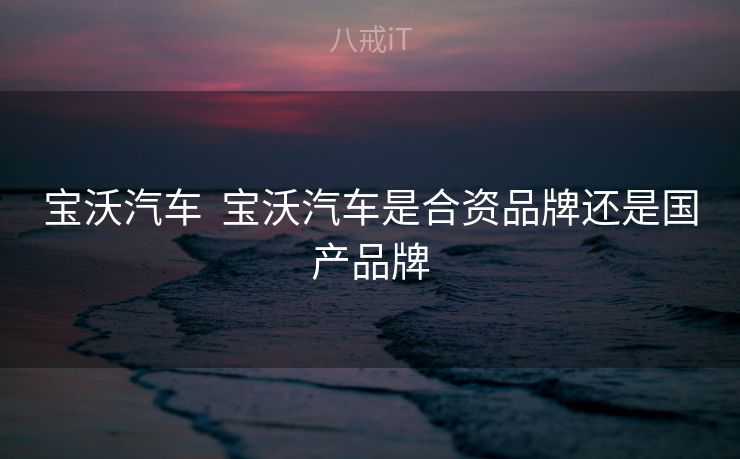 宝沃汽车  宝沃汽车是合资品牌还是国产品牌