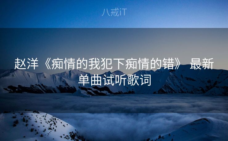 赵洋《痴情的我犯下痴情的错》 最新单曲试听歌词