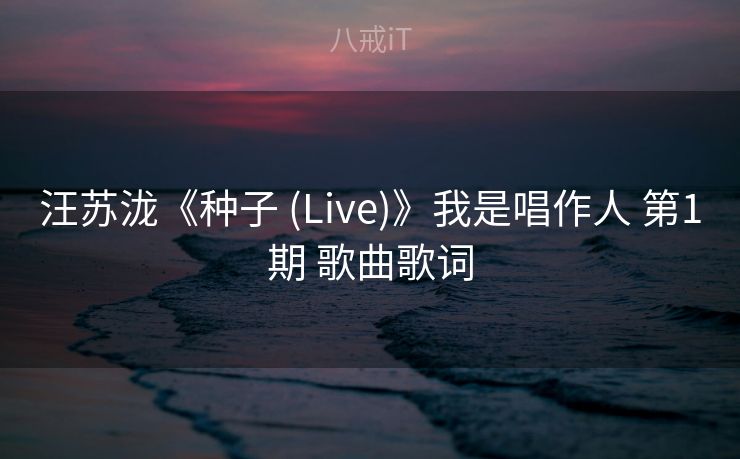 汪苏泷《种子 (Live)》我是唱作人 第1期 歌曲歌词