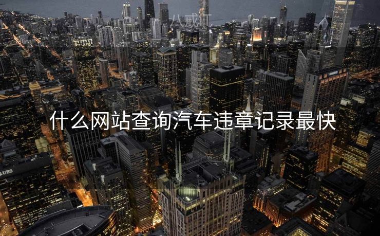  什么网站查询汽车违章记录最快