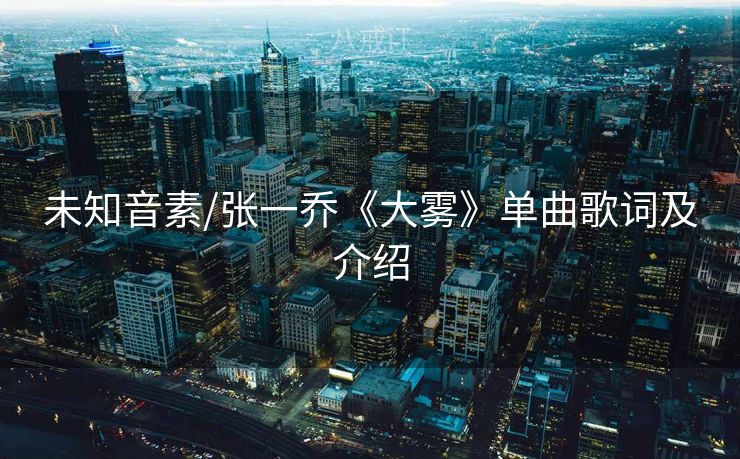 未知音素/张一乔《大雾》单曲歌词及介绍