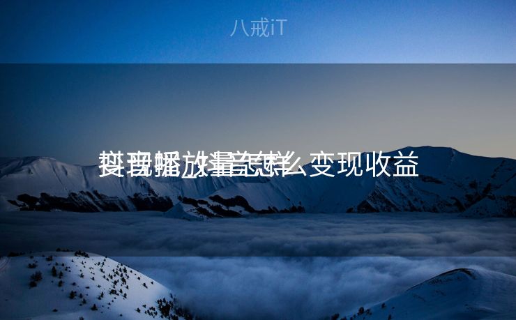 抖音播放量怎样
变现呢_抖音怎么变现收益