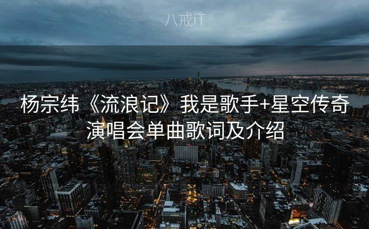 杨宗纬《流浪记》我是歌手+星空传奇演唱会单曲歌词及介绍