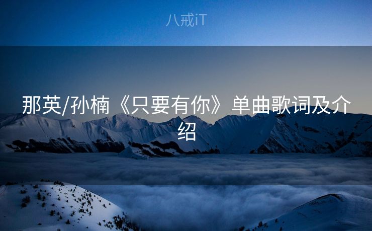 那英/孙楠《只要有你》单曲歌词及介绍