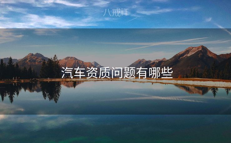  汽车资质问题有哪些