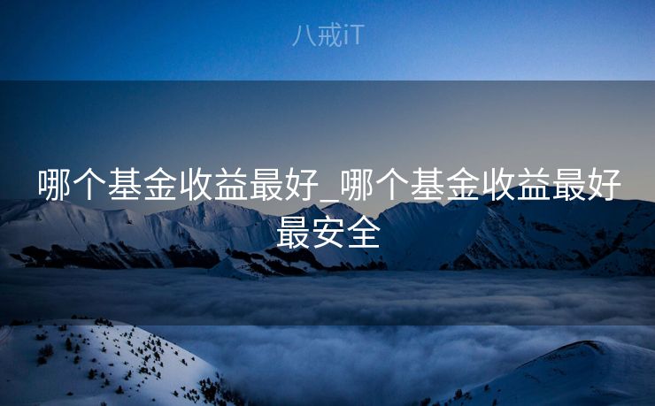哪个基金收益最好_哪个基金收益最好最安全