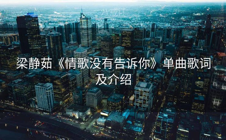 梁静茹《情歌没有告诉你》单曲歌词及介绍