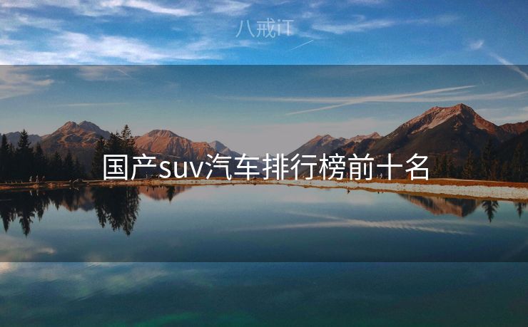 国产suv汽车排行榜前十名