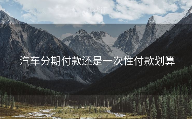  汽车分期付款还是一次性付款划算