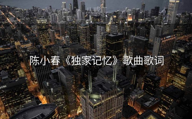 陈小春《独家记忆》歌曲歌词