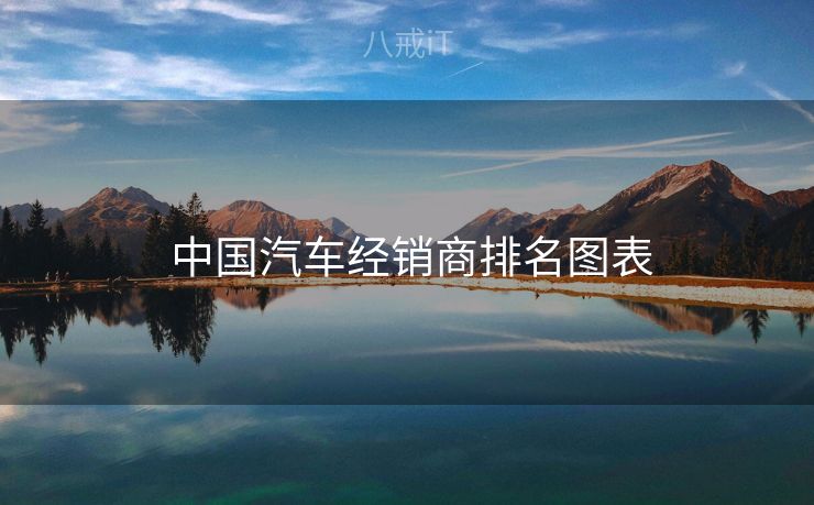  中国汽车经销商排名图表
