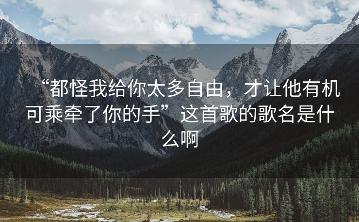 “都怪我给你太多自由，才让他有机可乘牵了你的手”这首歌的歌名是什么啊