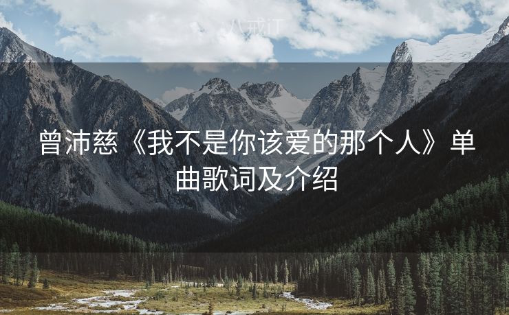 曾沛慈《我不是你该爱的那个人》单曲歌词及介绍