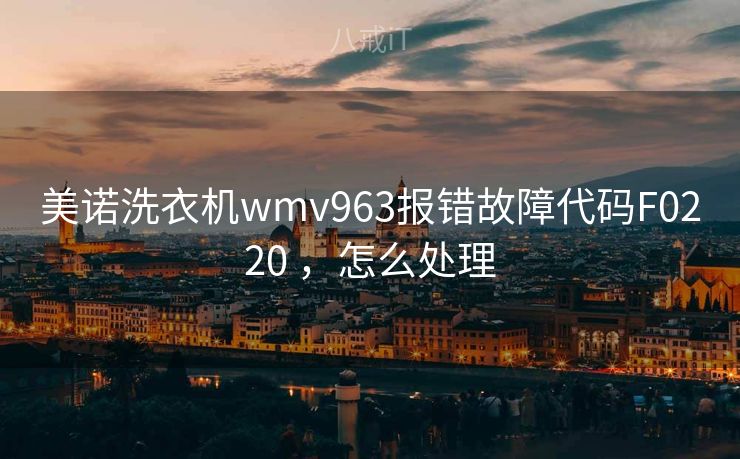 美诺洗衣机wmv963报错故障代码F0220 ，怎么处理