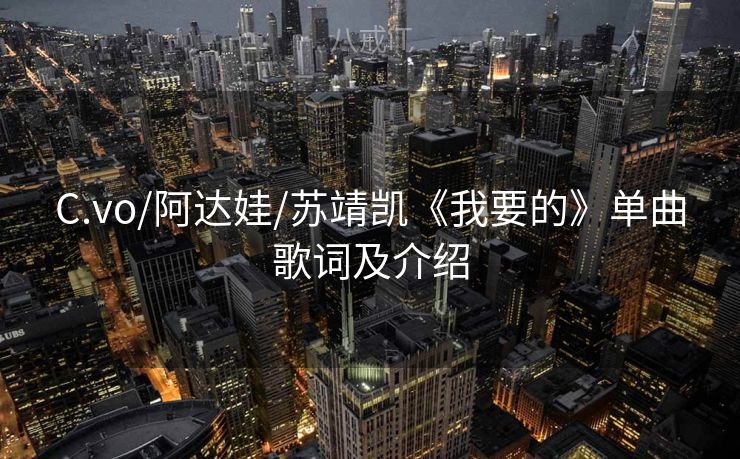 C.vo/阿达娃/苏靖凯《我要的》单曲歌词及介绍