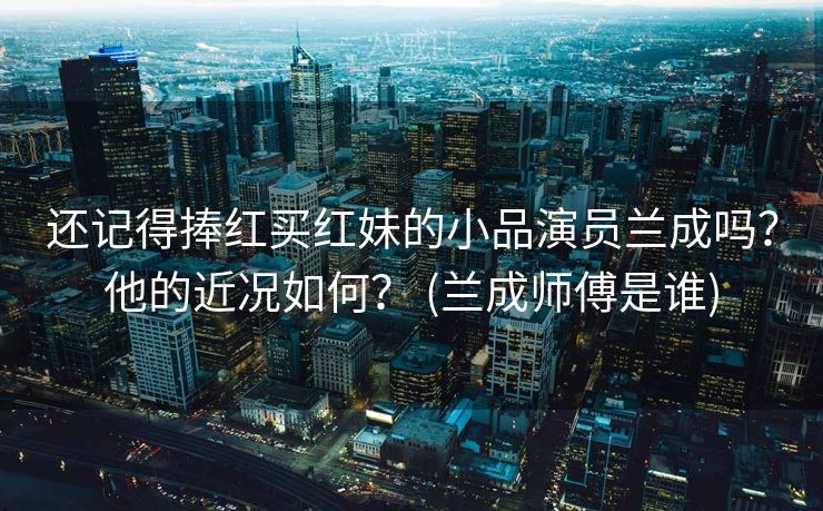 还记得捧红买红妹的小品演员兰成吗？他的近况如何？ (兰成师傅是谁)