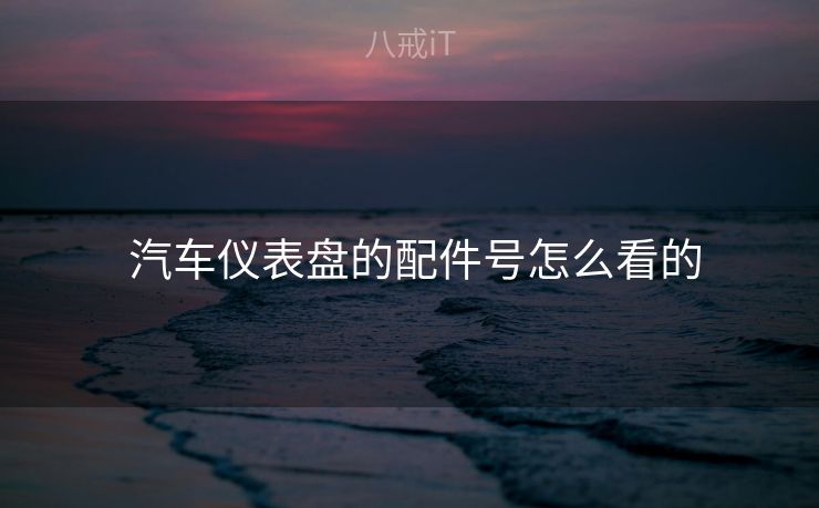  汽车仪表盘的配件号怎么看的
