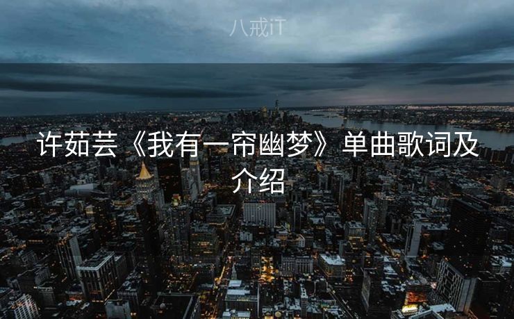 许茹芸《我有一帘幽梦》单曲歌词及介绍
