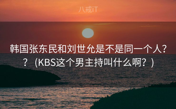 韩国张东民和刘世允是不是同一个人？？ (KBS这个男主持叫什么啊？)