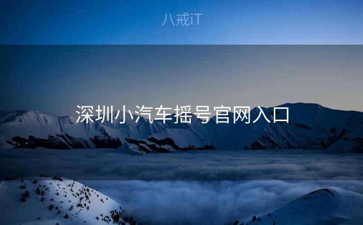 深圳小汽车摇号官网入口