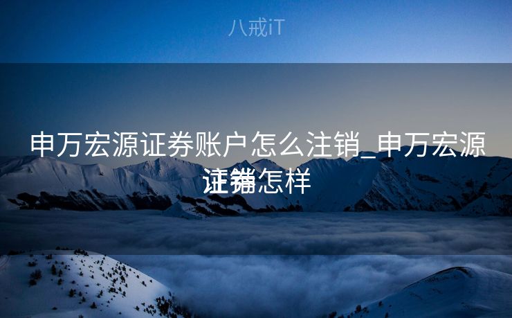 申万宏源证券账户怎么注销_申万宏源证券怎样
注销
