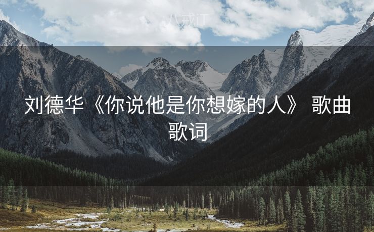 刘德华《你说他是你想嫁的人》 歌曲歌词