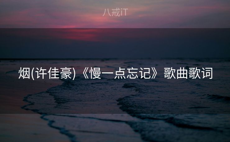 烟(许佳豪)《慢一点忘记》歌曲歌词