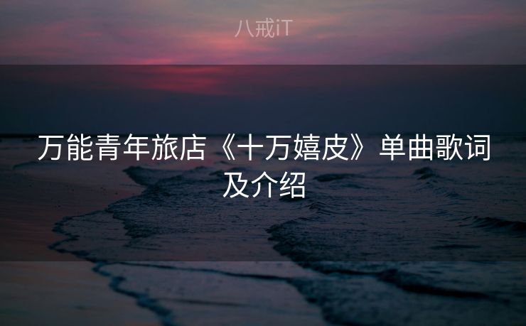万能青年旅店《十万嬉皮》单曲歌词及介绍