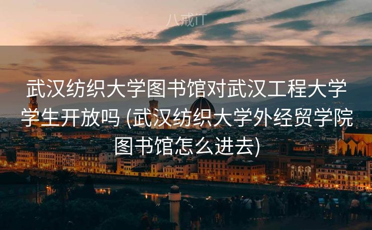 武汉纺织大学图书馆对武汉工程大学学生开放吗 (武汉纺织大学外经贸学院图书馆怎么进去)