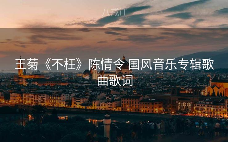 王菊《不枉》陈情令 国风音乐专辑歌曲歌词