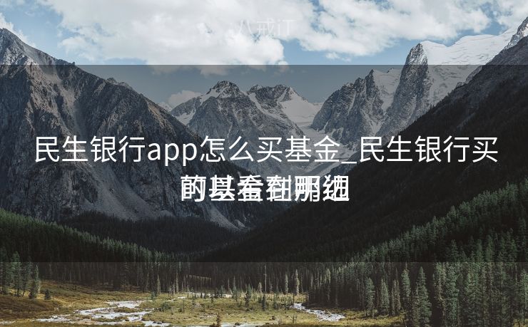 民生银行app怎么买基金_民生银行买的基金在那边

可以看到明细