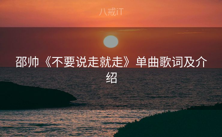 邵帅《不要说走就走》单曲歌词及介绍