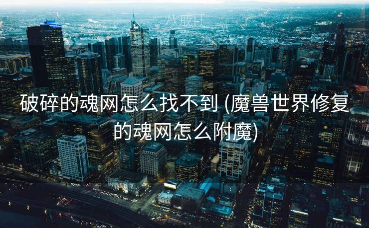 破碎的魂网怎么找不到 (魔兽世界修复的魂网怎么附魔)